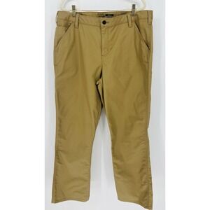 Carhartt Women's Beige Rugged Flex Relaxed Fit Canvas Work Pants Size‎ L 37x31.5